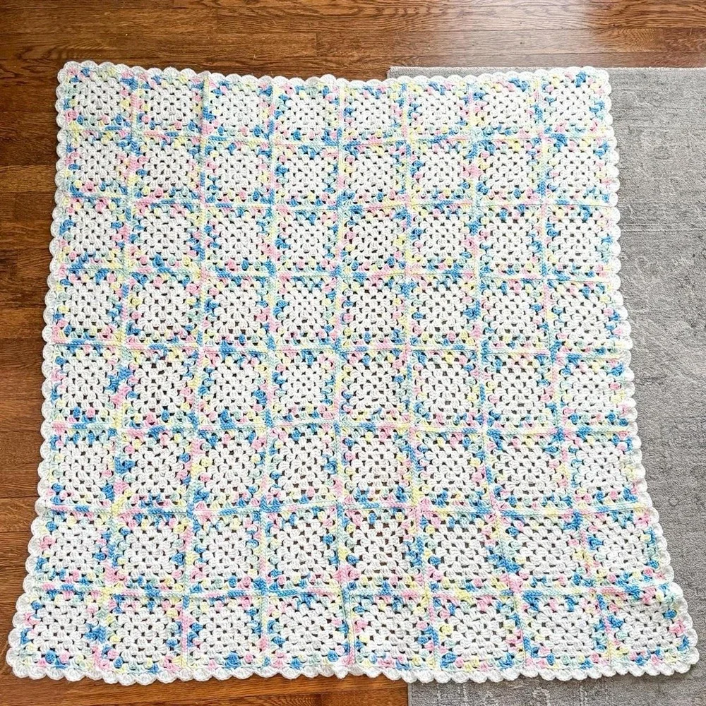 Handknit Colorful Crochet Blanket